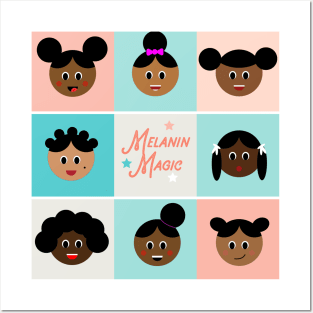 Melanin Magic Afro Puffs Posters and Art